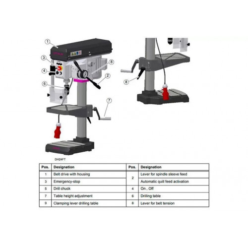 Настольный вертикально-сверлильный станок Optimum OPTIdrill DH 24FT (380В)