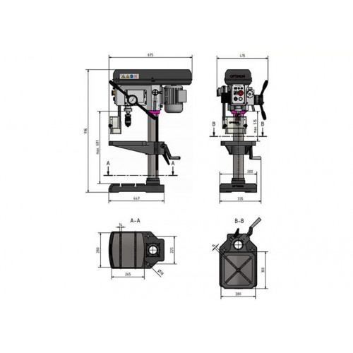 Настольный вертикально-сверлильный станок Optimum OPTIdrill DH 24FT (380В)