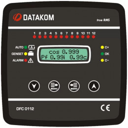Контроллер коэффициента реактивной мощности Datakom DFC-0112 (12 ступеней, SVC, 144x144 мм)