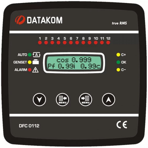 Контроллер коэффициента реактивной мощности Datakom DFC-0112 (12 ступеней, SVC, 144x144 мм)