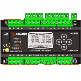 Анализатор сети Datakom DKM-430 PRO, 30вх ТТ, 24вх пред, 1.9” LCD, RS-485, USB/Device, 2-вх, 2-вых, GPRS, DC