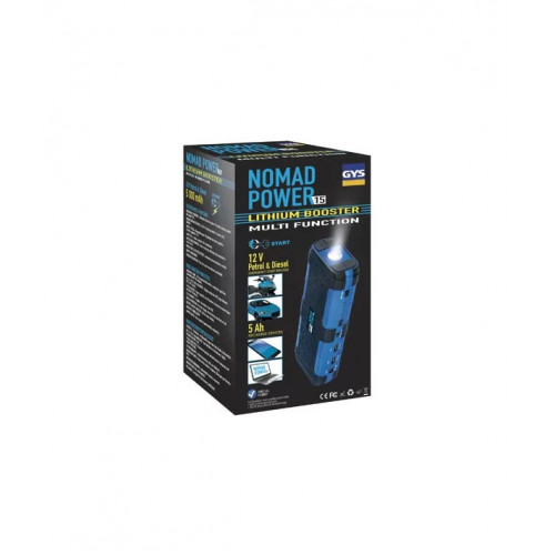 Литиевый бустер GYS NOMAD POWER 15 (12 В, 300/600 А, 0,48 кг)