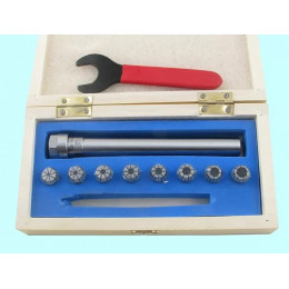 Патрон цанговый CNIC 150L-ER16-8PCS с хвостовиком цилиндрическим С20 с набором цанг ER16 из 8шт d3-10мм
