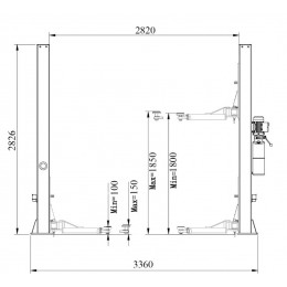 Подъемник двухстоечный электрогидравлический KraftWell KRW4SLU/220 (г/п 4000 кг)
