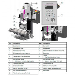 Вертикально-фрезерный станок Optimum OPTImill MH20VLD