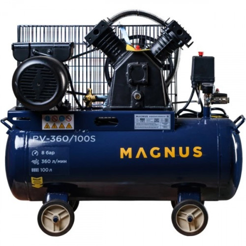 Компрессор воздушный Magnus PV-360/100S новый фильтр (10 атм, 2,3 кВт, 220В, Ф65)