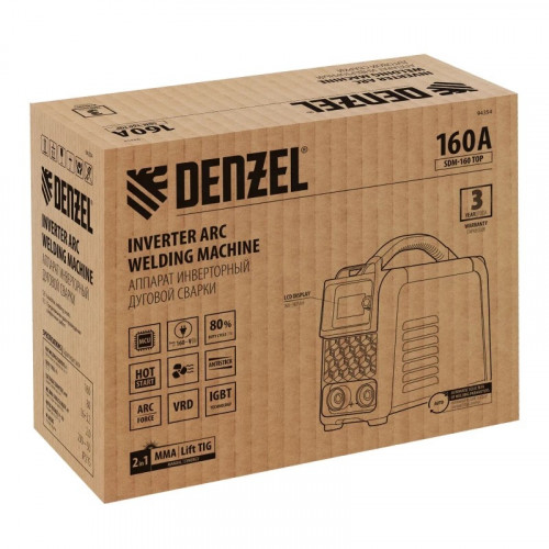 Инверторный аппарат дуговой сварки Denzel SDM-160 Top