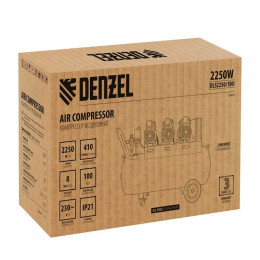 Компрессор безмасляный, малошумный  Denzel DLS 2250/100