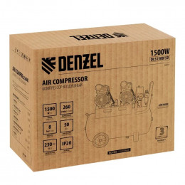 Компрессор безмасляный, малошумный Denzel DLS 1500/50