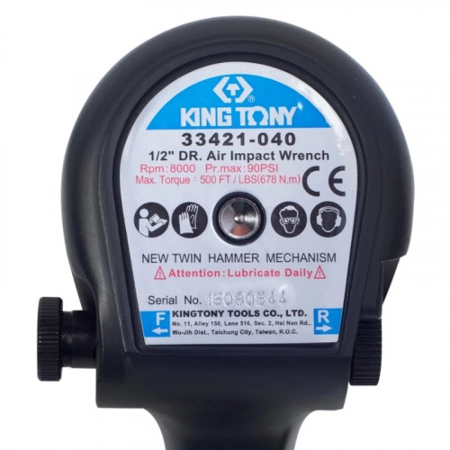Гайковерт пневматический ударный 1/2", 678 Hм KING TONY 33421-040