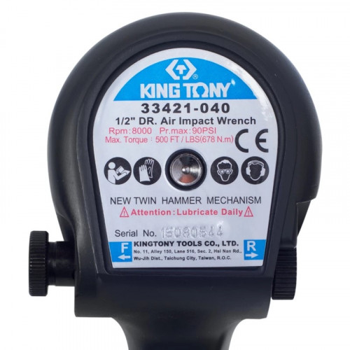 Гайковерт пневматический ударный 1/2", 678 Hм KING TONY P33421-040B
