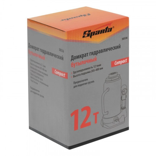 Домкрат гидравлический бутылочный Sparta Compact 12 т, 205-400 мм