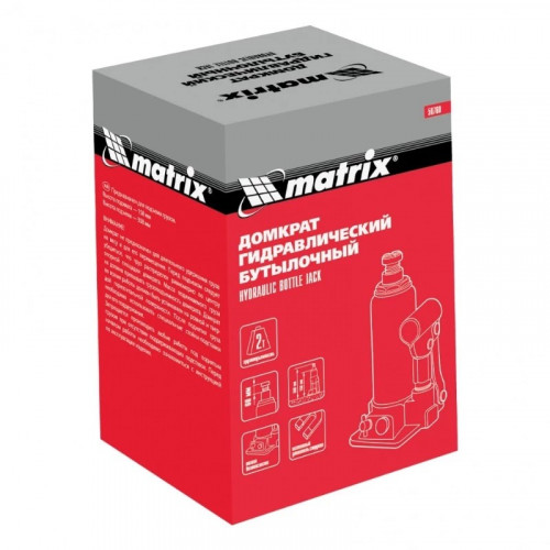 Домкрат гидравлический бутылочный Matrix 2 т, 158-308 мм