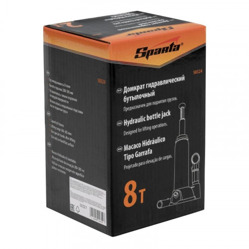 Домкрат гидравлический бутылочный Sparta 8 т, 200-385 мм