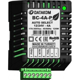 Зарядное устройство Datakom BC-4A-P (12В/24В, 4А, 220-240В, на дин-рейку)