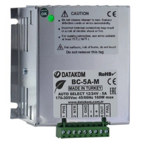 Зарядное устройство Datakom BC-5A-M (12В/24В, 5А, 220-240В)