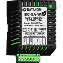 Зарядное устройство Datakom BC-5A-W (12В/24В, 5А, 100-240В, на дин-рейку)