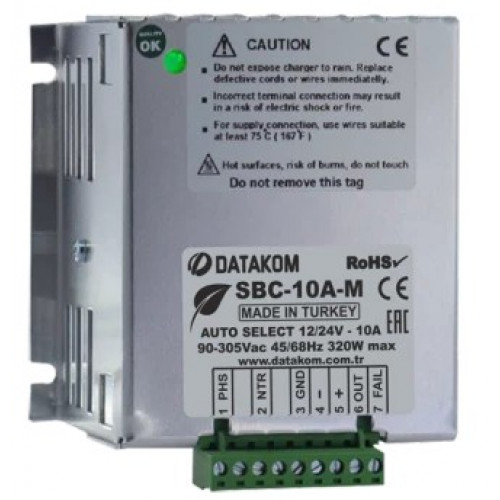 Зарядное устройство Datakom SBC-10A-M (12В/24В, 5А, 100-240В)